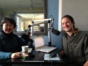 Mieko Ikegame with Radio Afrika's David Simon in a Spring 2014 In-studio interview at KJHK